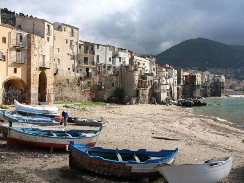 Cefalu harbour view
